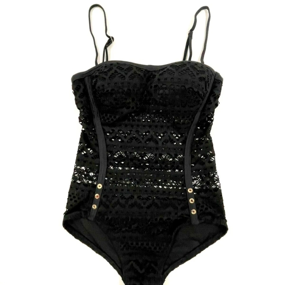 Luvamia Hollow out Lace Crochet One Piece Swimsuit Size 6